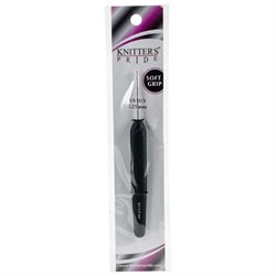 KNITTER'S PRIDE: SOFT GRIP SILVER ALUMINUM CROCHET HOOK